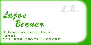 lajos berner business card